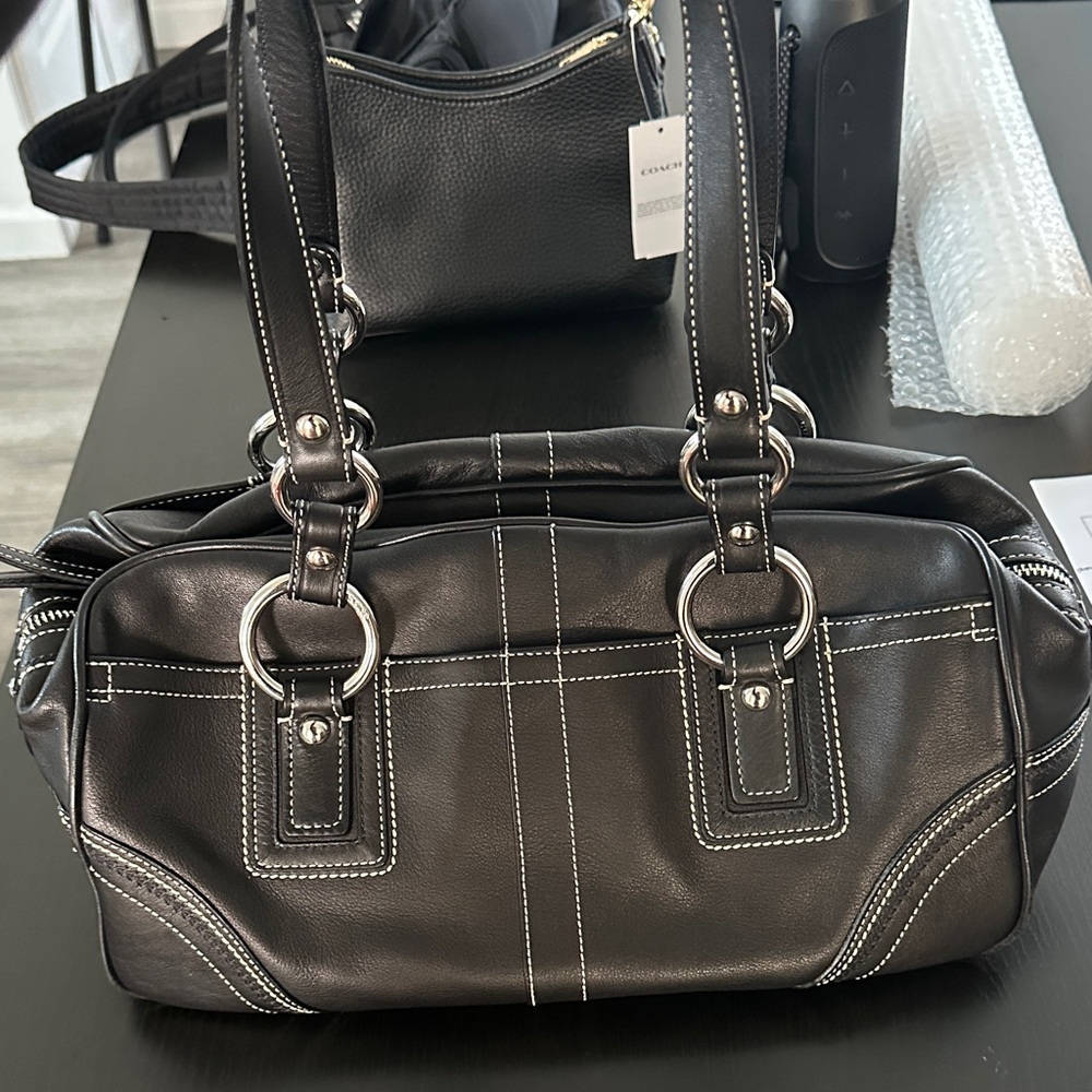 Authentic Black Coach Satchel Bag